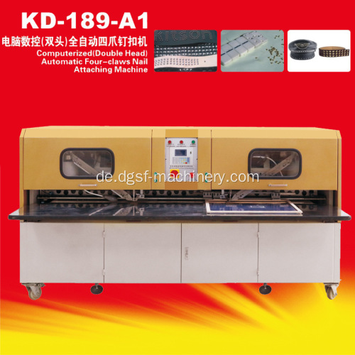 Kanda KD-189-A1 CNC Doppelkopf Vollautomatischer Vierklauen-Taste-Nähmaschine Hut Kleidung obere Taste Nähmaschine